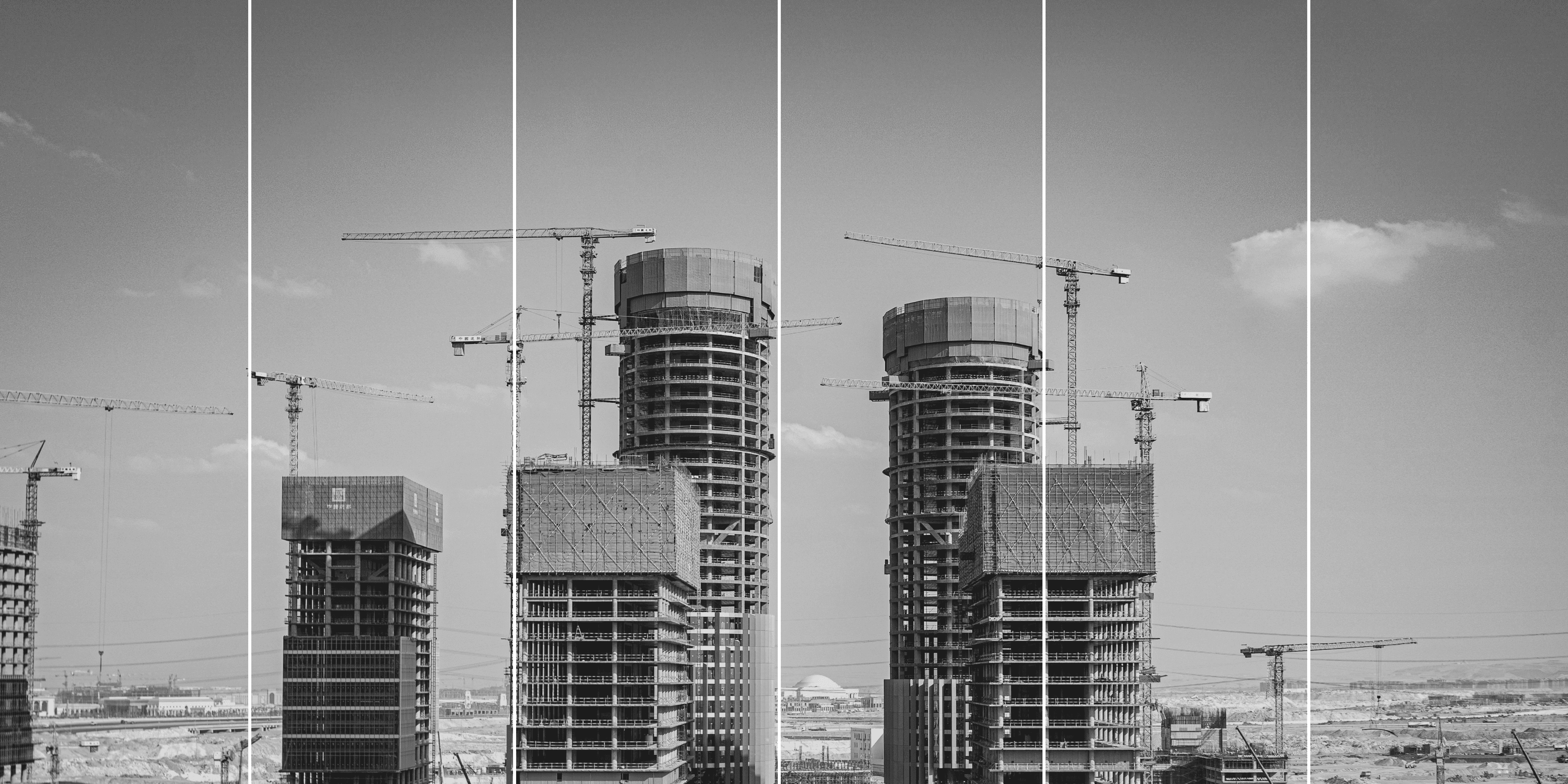 Construction site with cranes